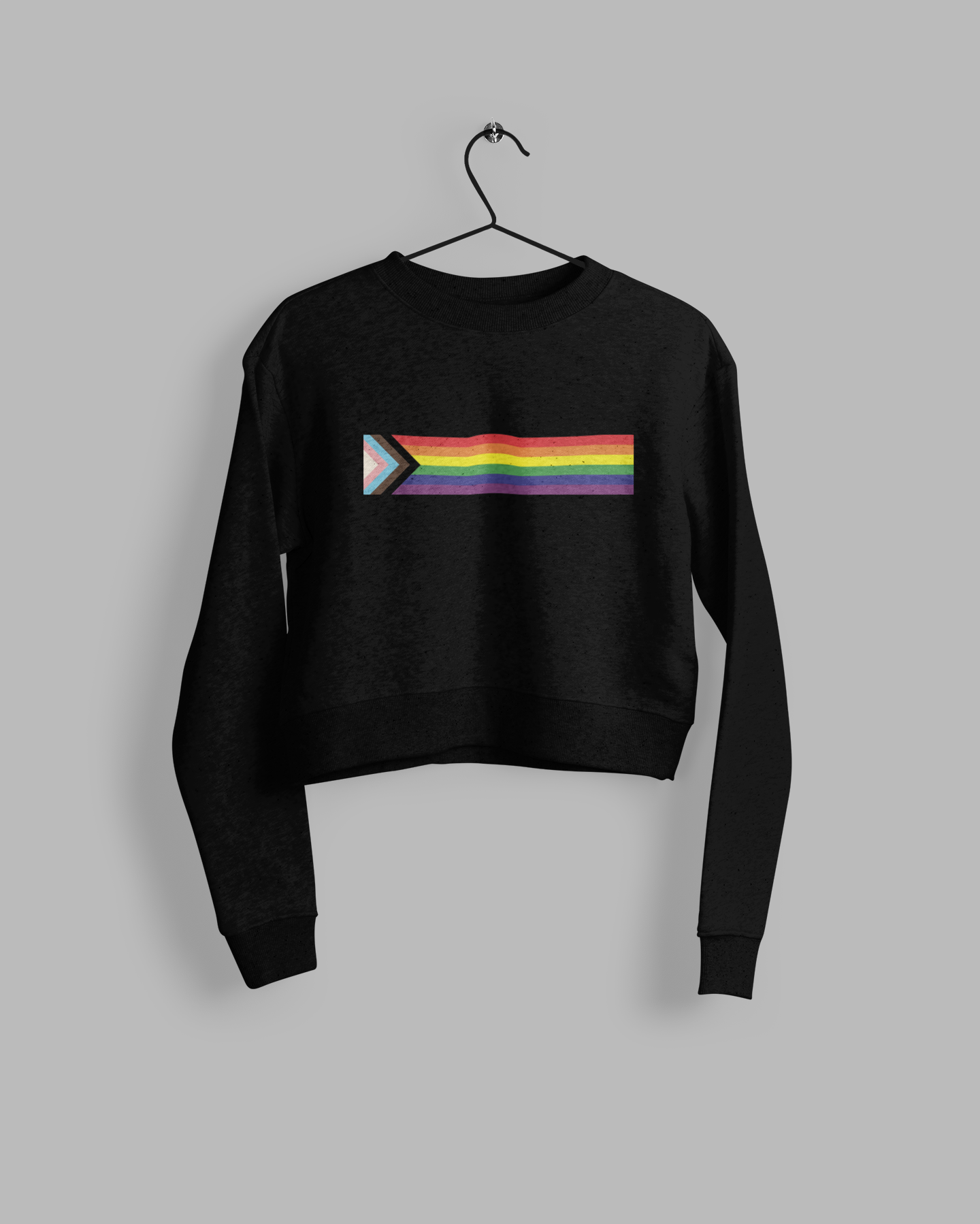 Progressive Pride Flag Stripe - Cropped Hoodie/Sweat