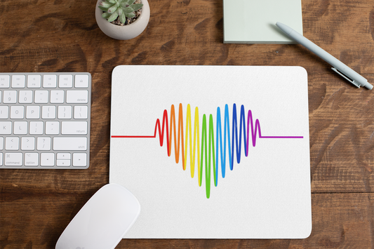 Mouse Pad - Rainbow Heart Beat