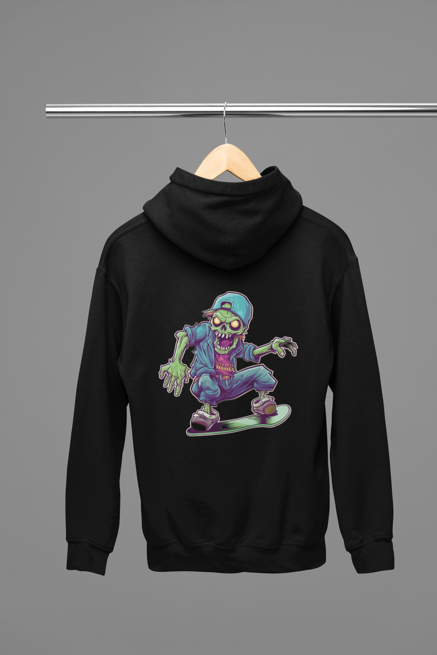 Skeleton On Board  - Adult Hoodie