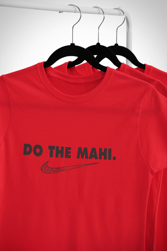 Do The Mahi ✓ (Large Tick Black ) - Adult Tee - Red