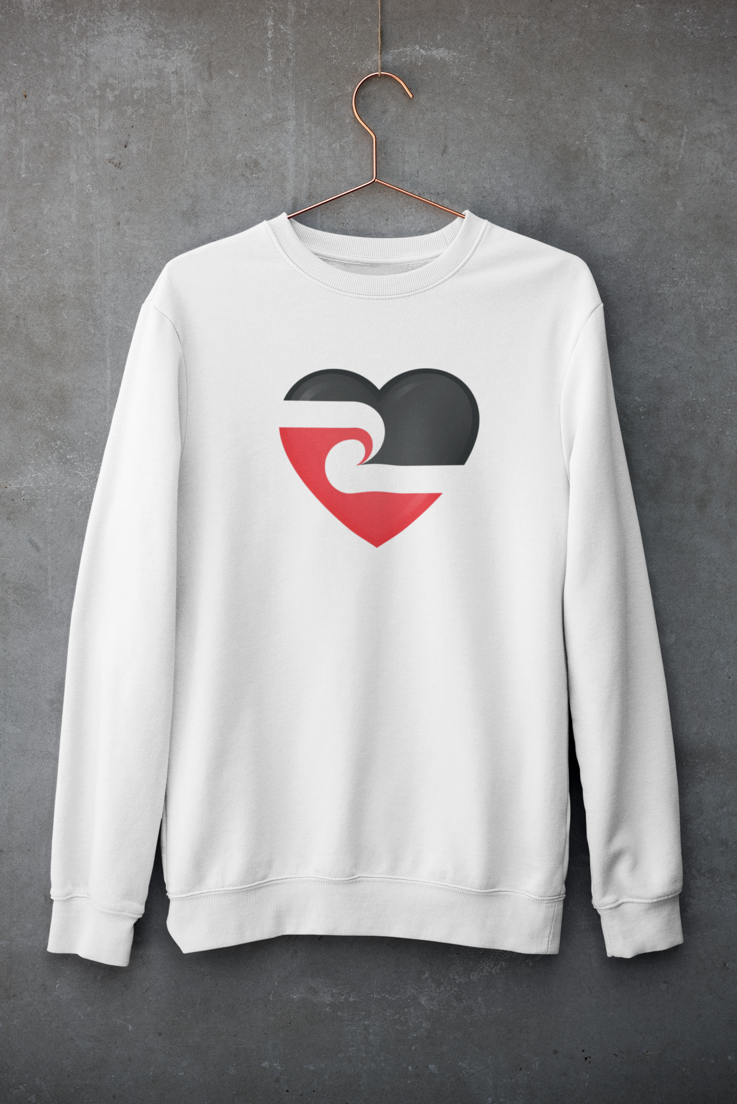 Crewneck - The Tino Rangatiratanga flag heart