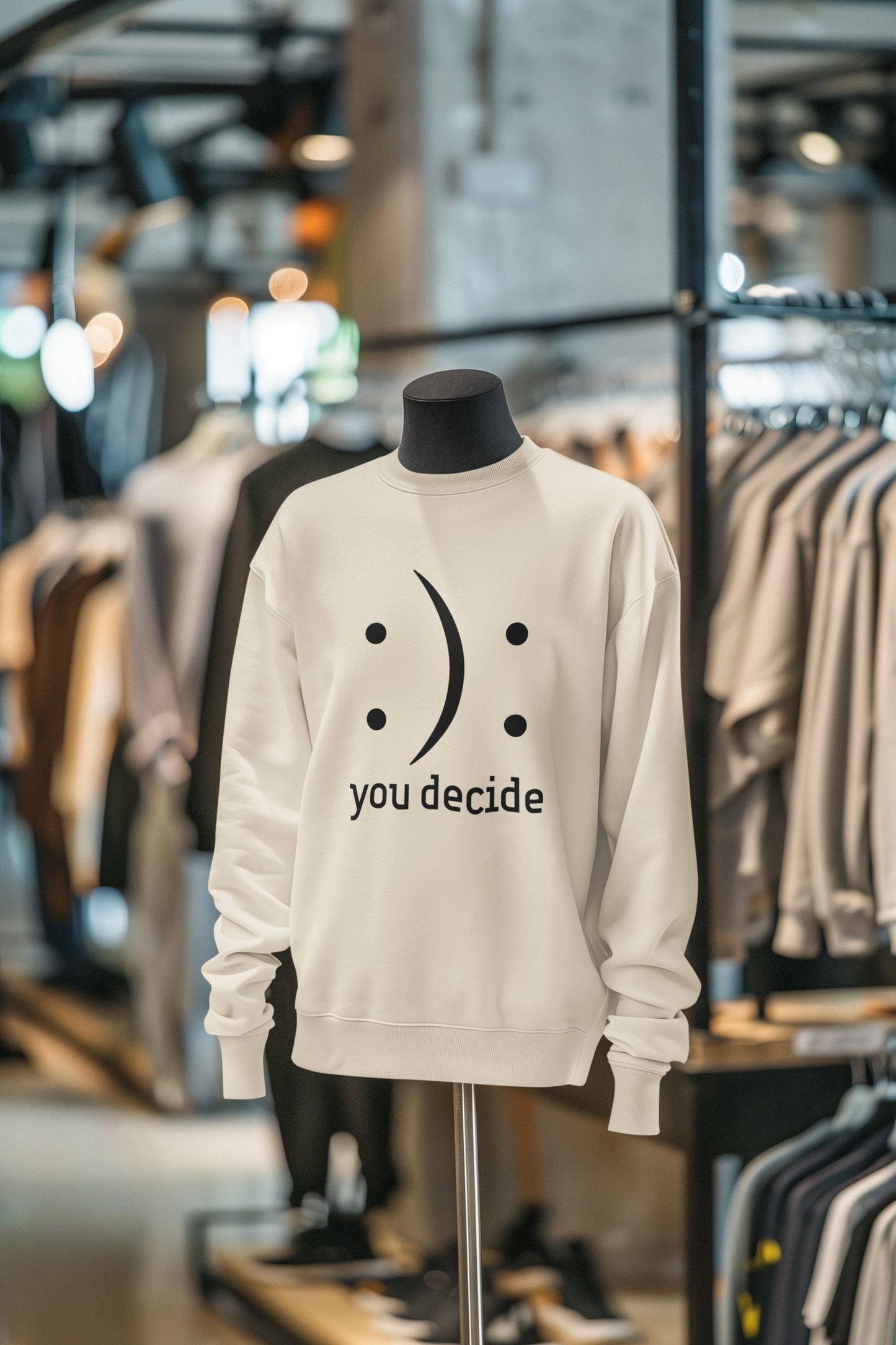 You Decide :(: - Black Text - Adult Crewneck