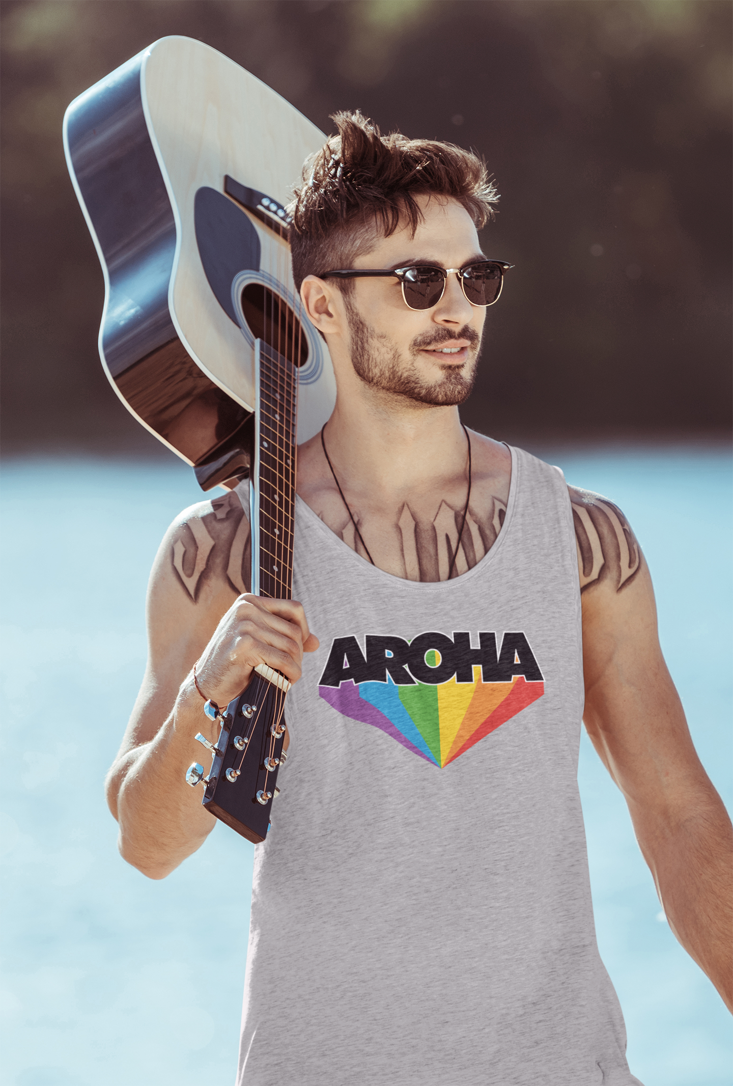 Aroha - Grey Marle Singlet/Tank