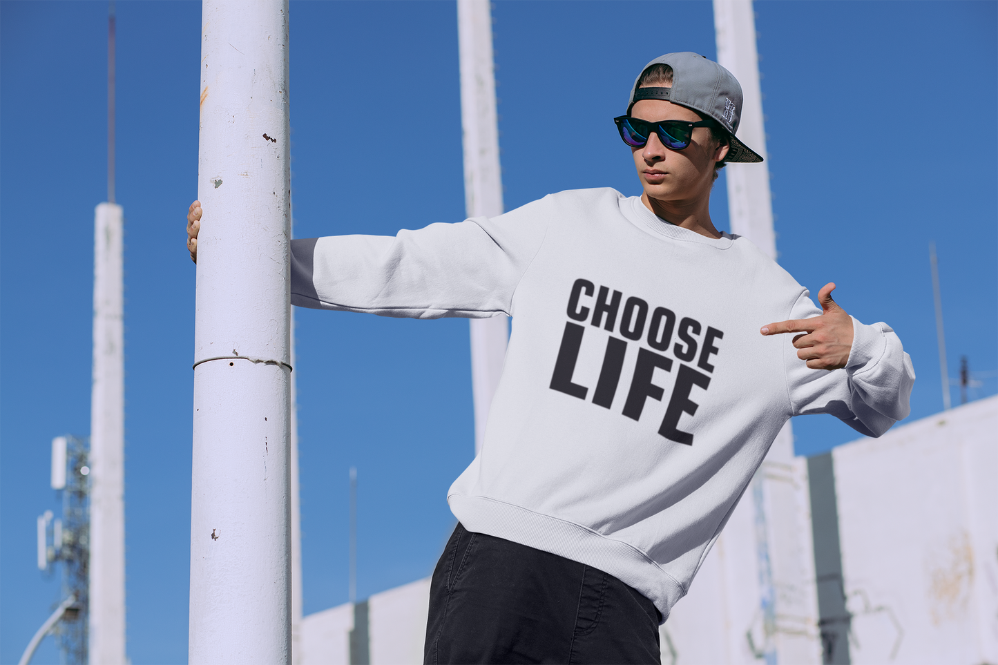 CHOOSE LIFE (large text) Sweat.