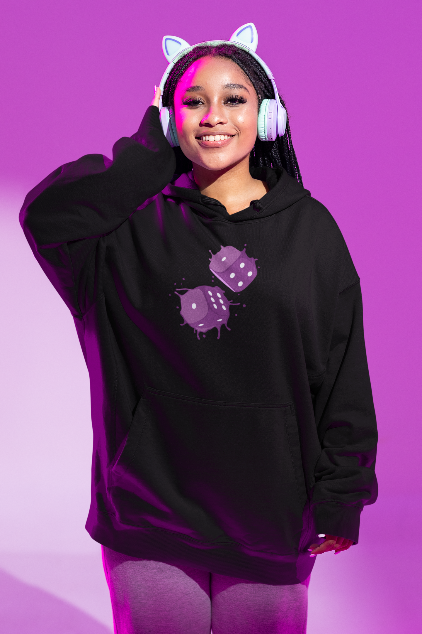 Dice Splash - Purple - Hoodie/Sweat.