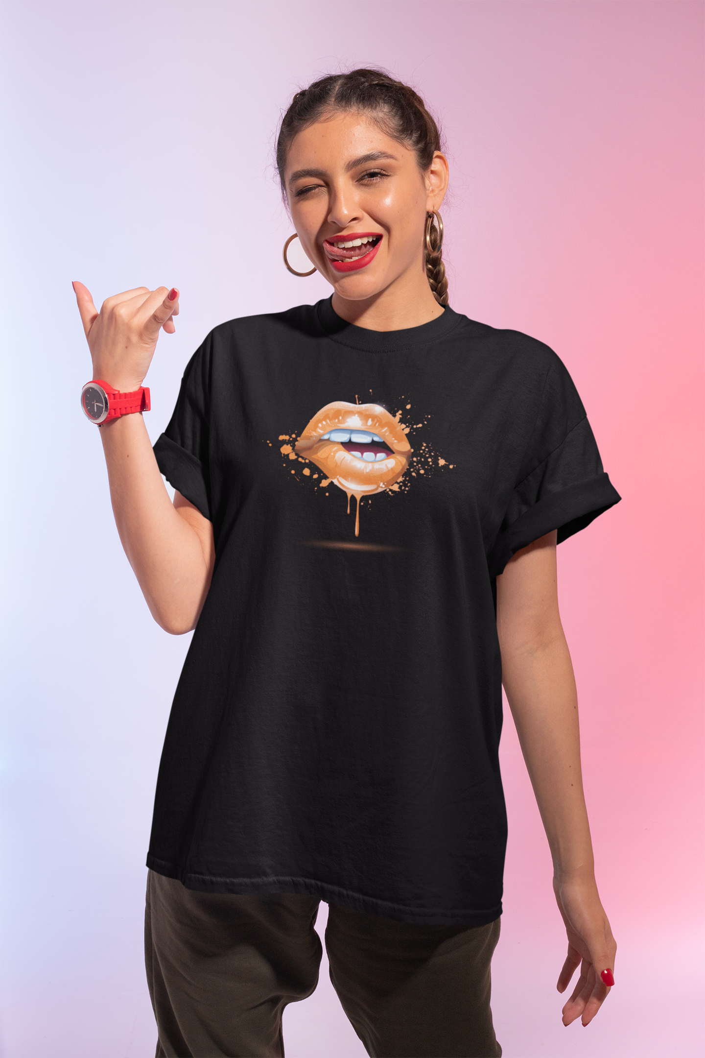 BITE ME - ORANGE LIPS  TEE