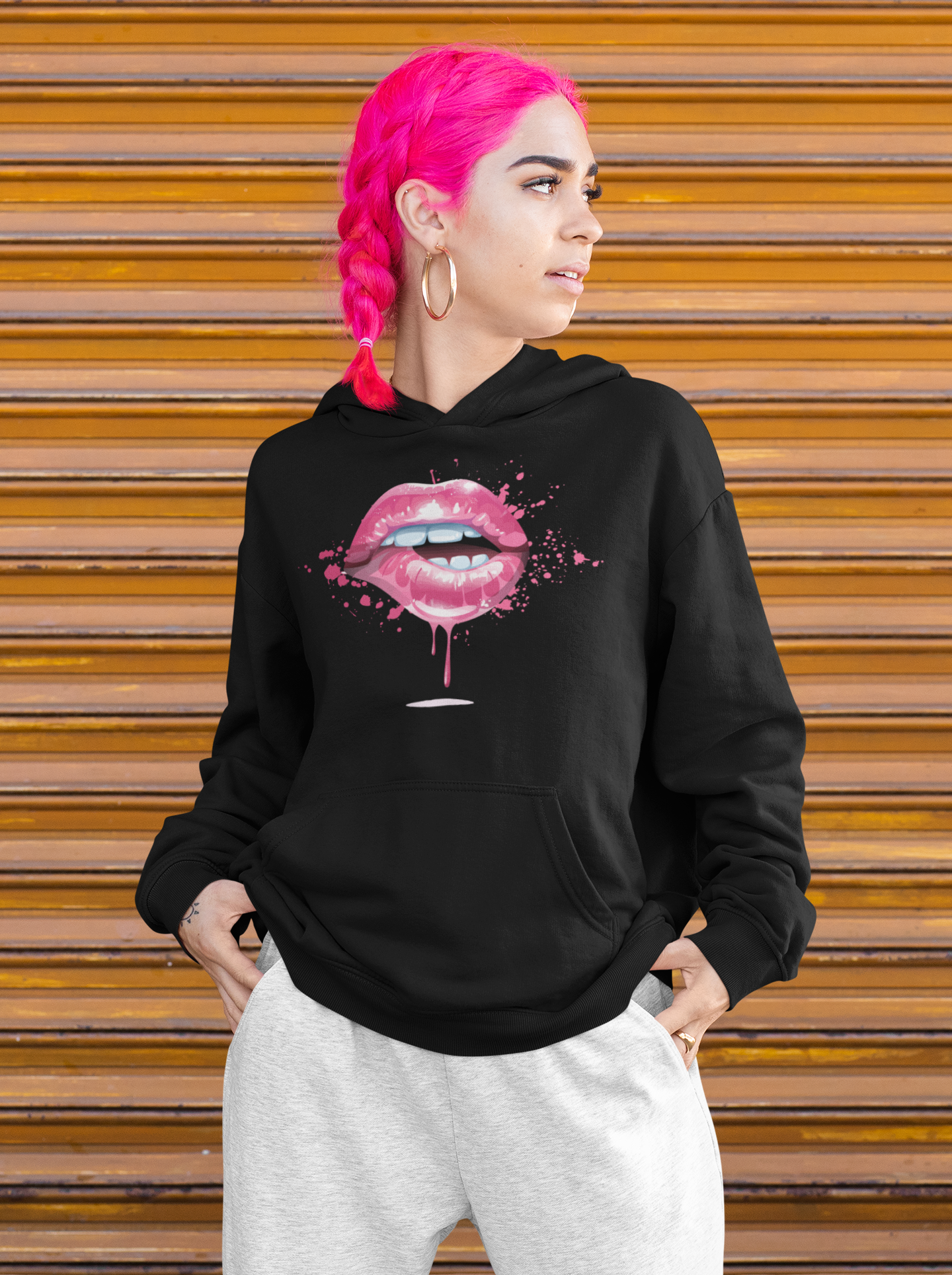 BITE ME - PINK LIPS - HOODIE