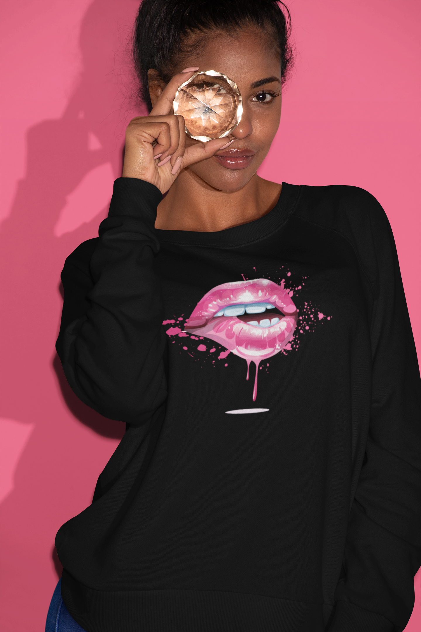 BITE ME - PINK LIPS - SWEATSHIRT