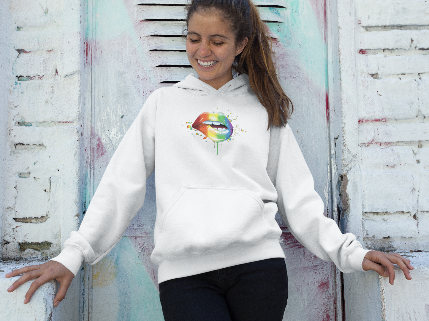 Lip Bite Rainbow  - Hoodie / Sweatshirt