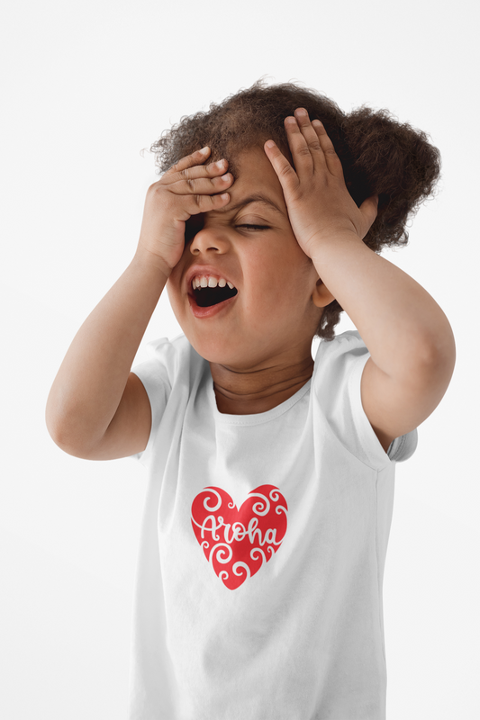 Aroha Whero Heart - Children Tee