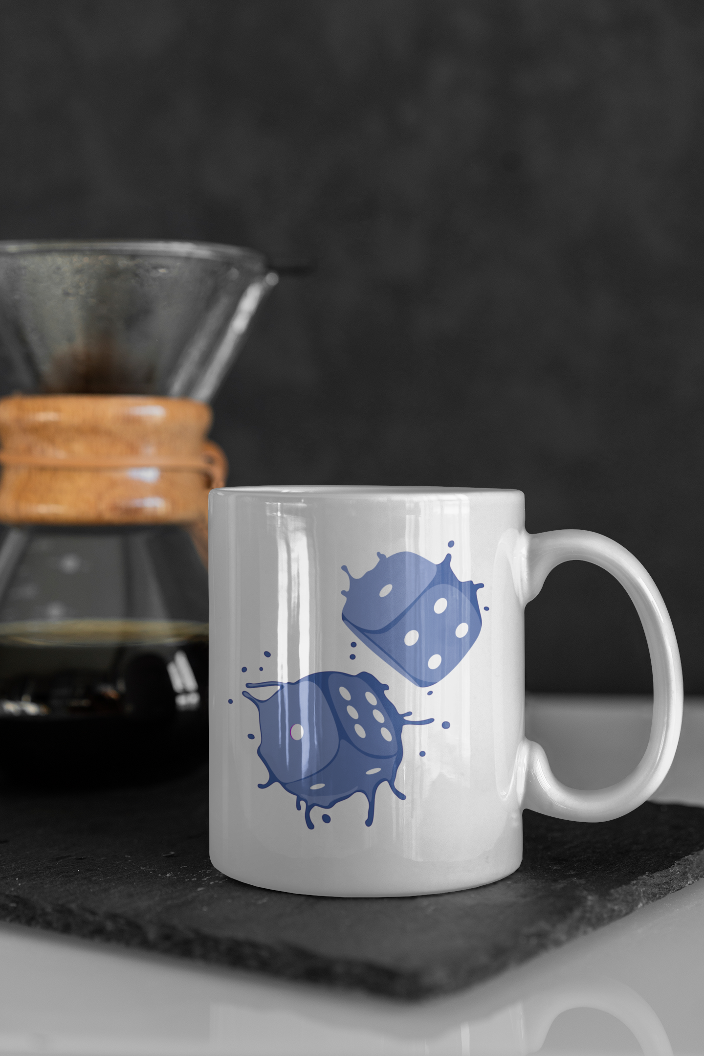 Collectors Mug - Blue Dice Splash