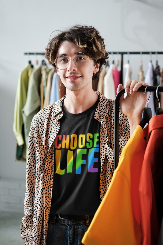 CHOOSE LIFE (rainbow) - Adult Tee