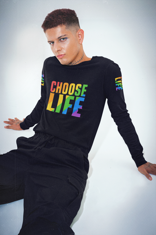 CHOOSE LIFE (Rainbow) - Long Sleeve Tee