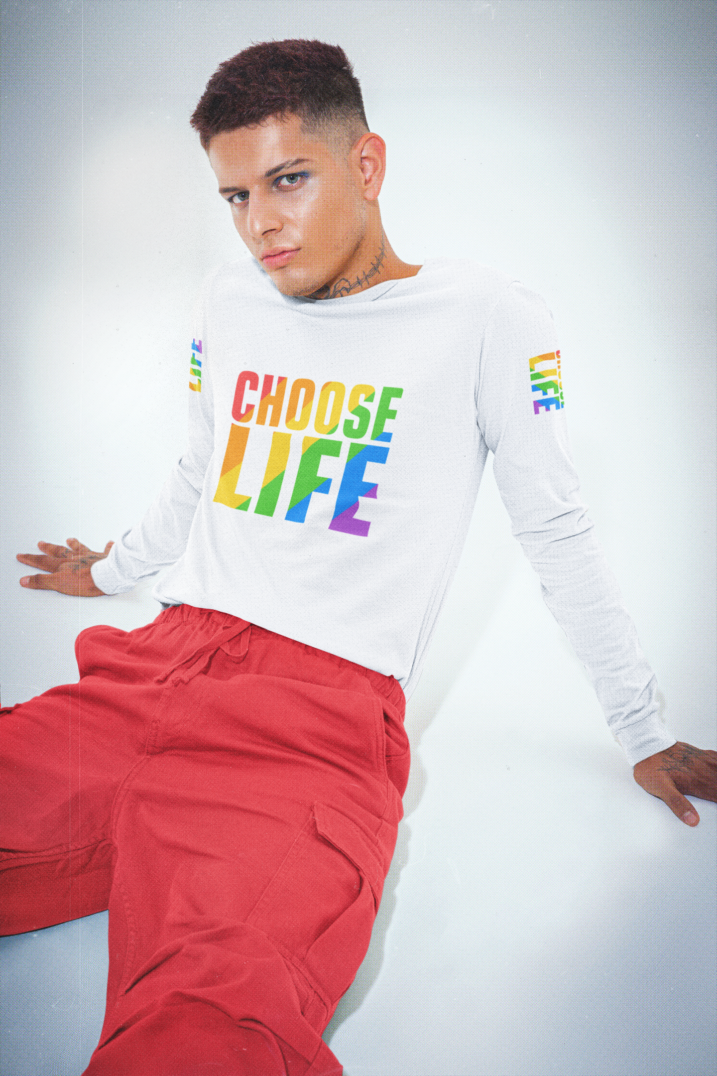 CHOOSE LIFE (Rainbow) - Long Sleeve Tee