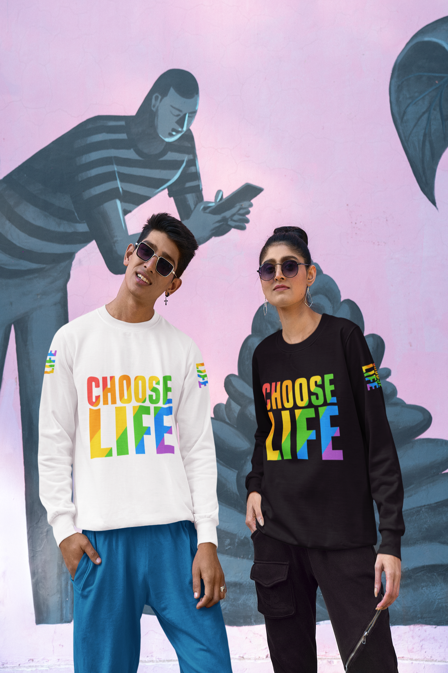 CHOOSE LIFE (Rainbow) - Hoodie / Sweatshirt