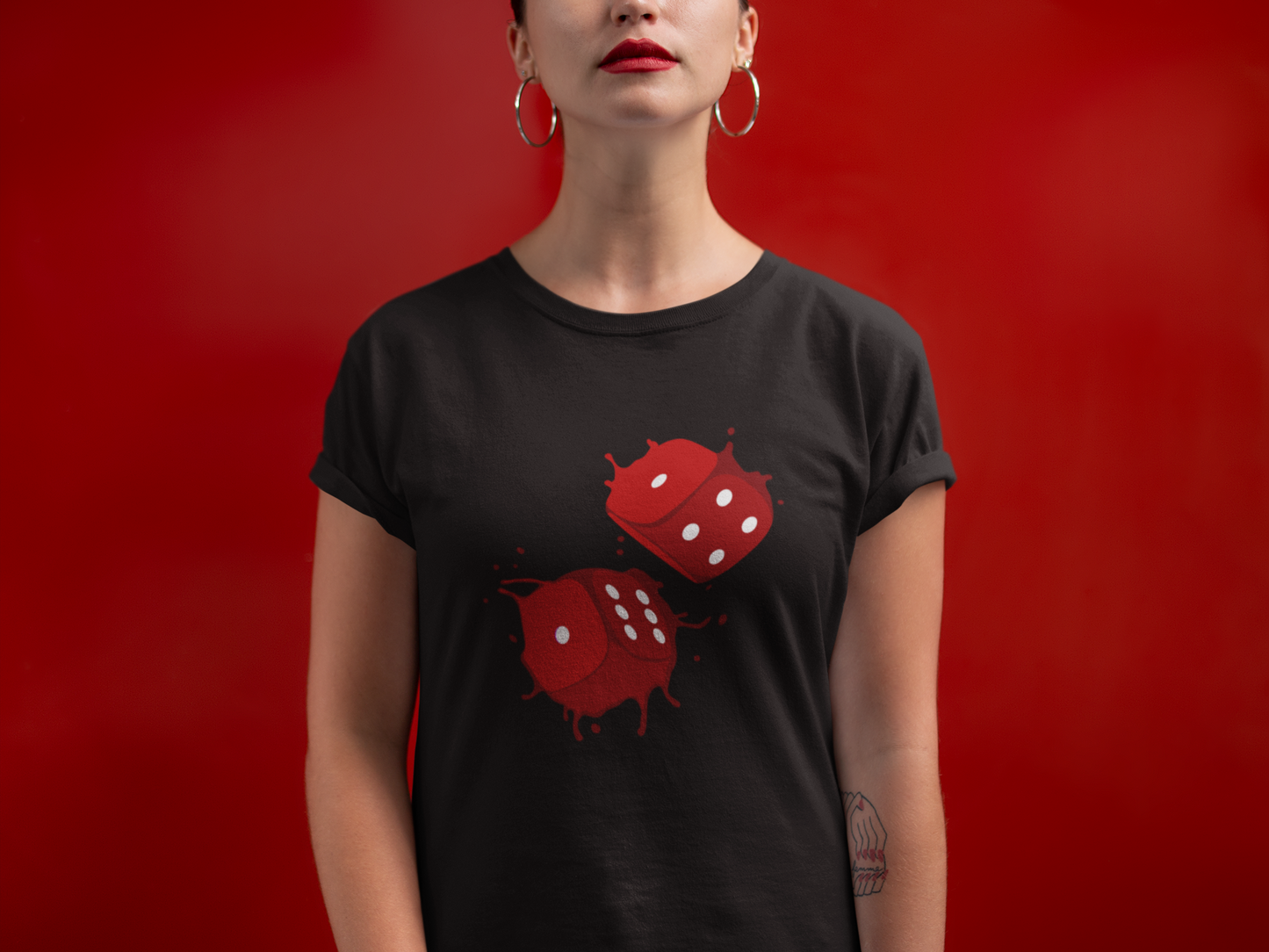 Dice Splash - Cherry Red Tee