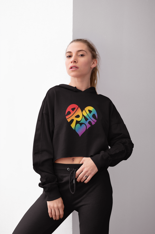 Aroha Heart Cropped Hoodie