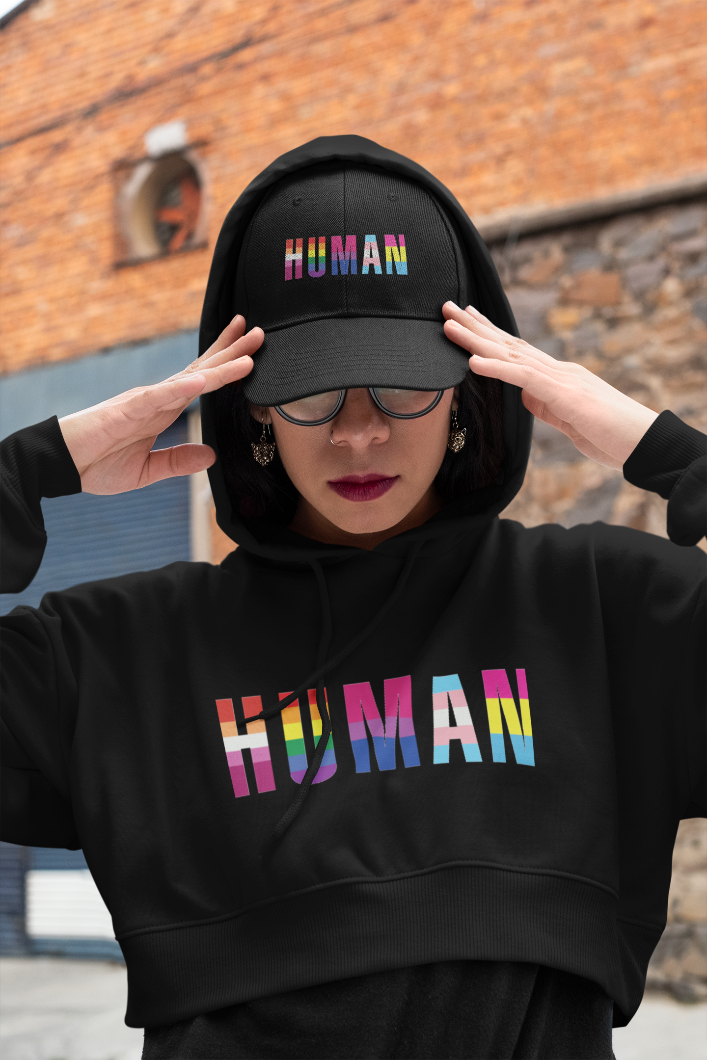 HUMAN (pride)  Crop Sweat/Hoodie