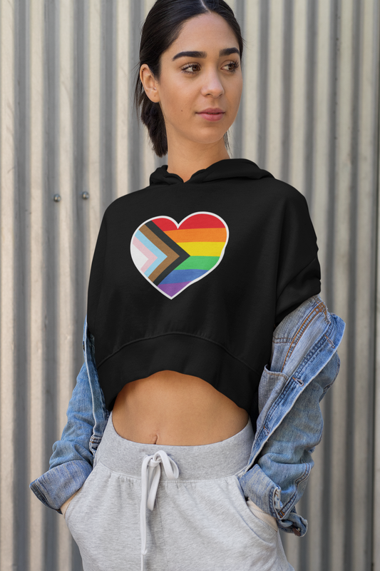 Pride Flag Heart  Crop Sweat/Hoodie