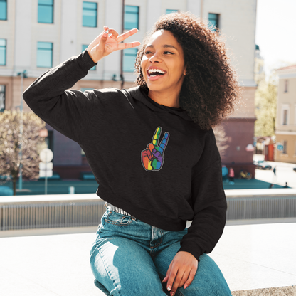 Pride Peace Fingers Cropped Hoodie/Sweat.