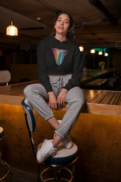 Rainbow Tongue Crop Sweat/Hoodie