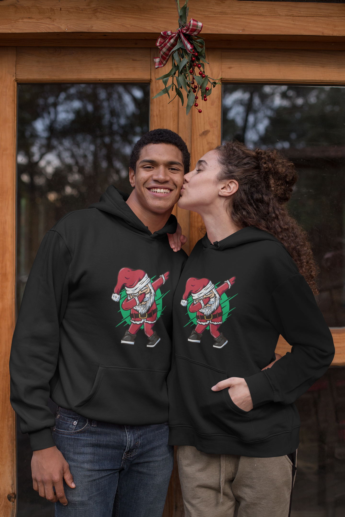 Dabbing Santa (Green) - Hoodie / Sweatshirt