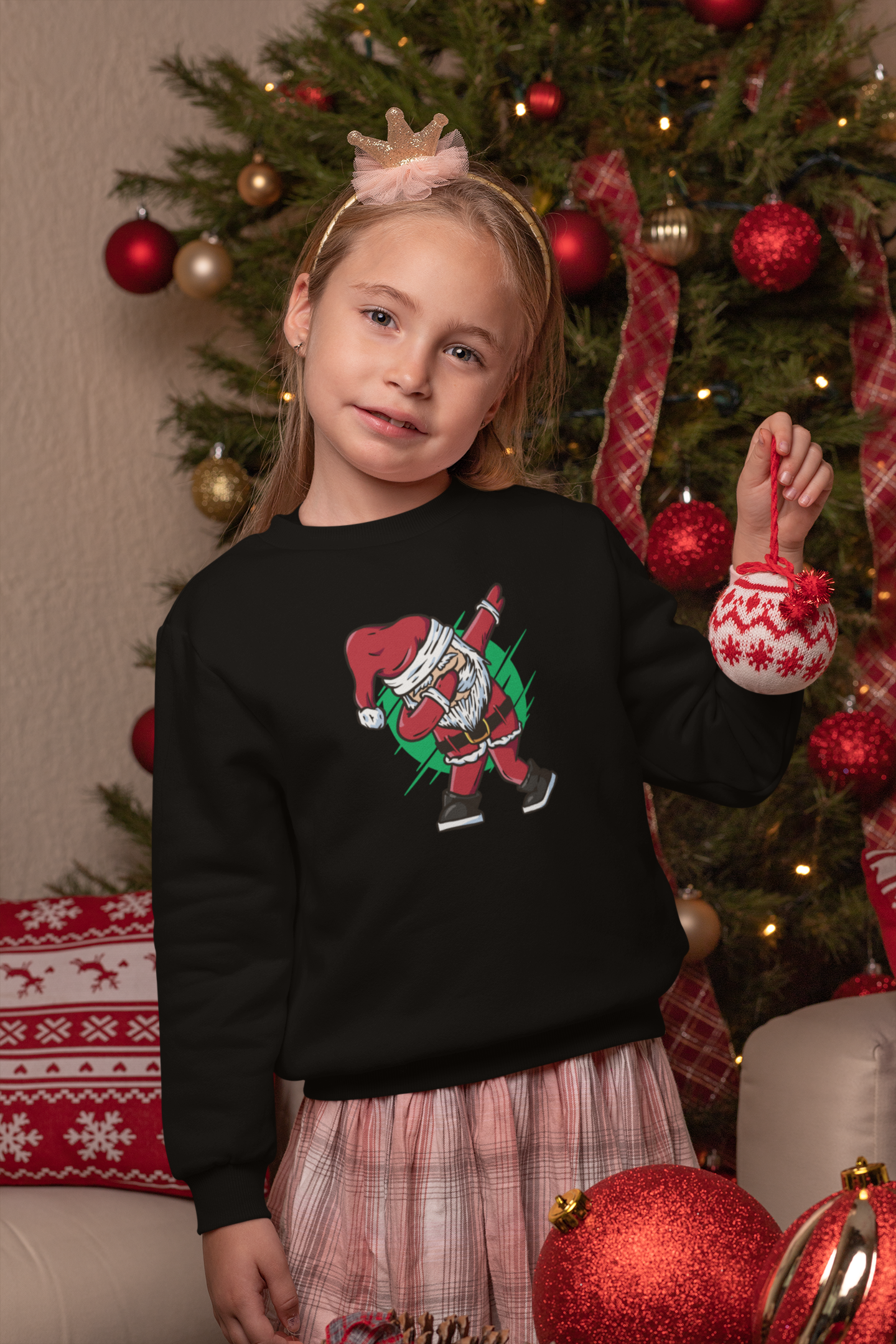 Dabbing Santa (Green) Kids Merch.