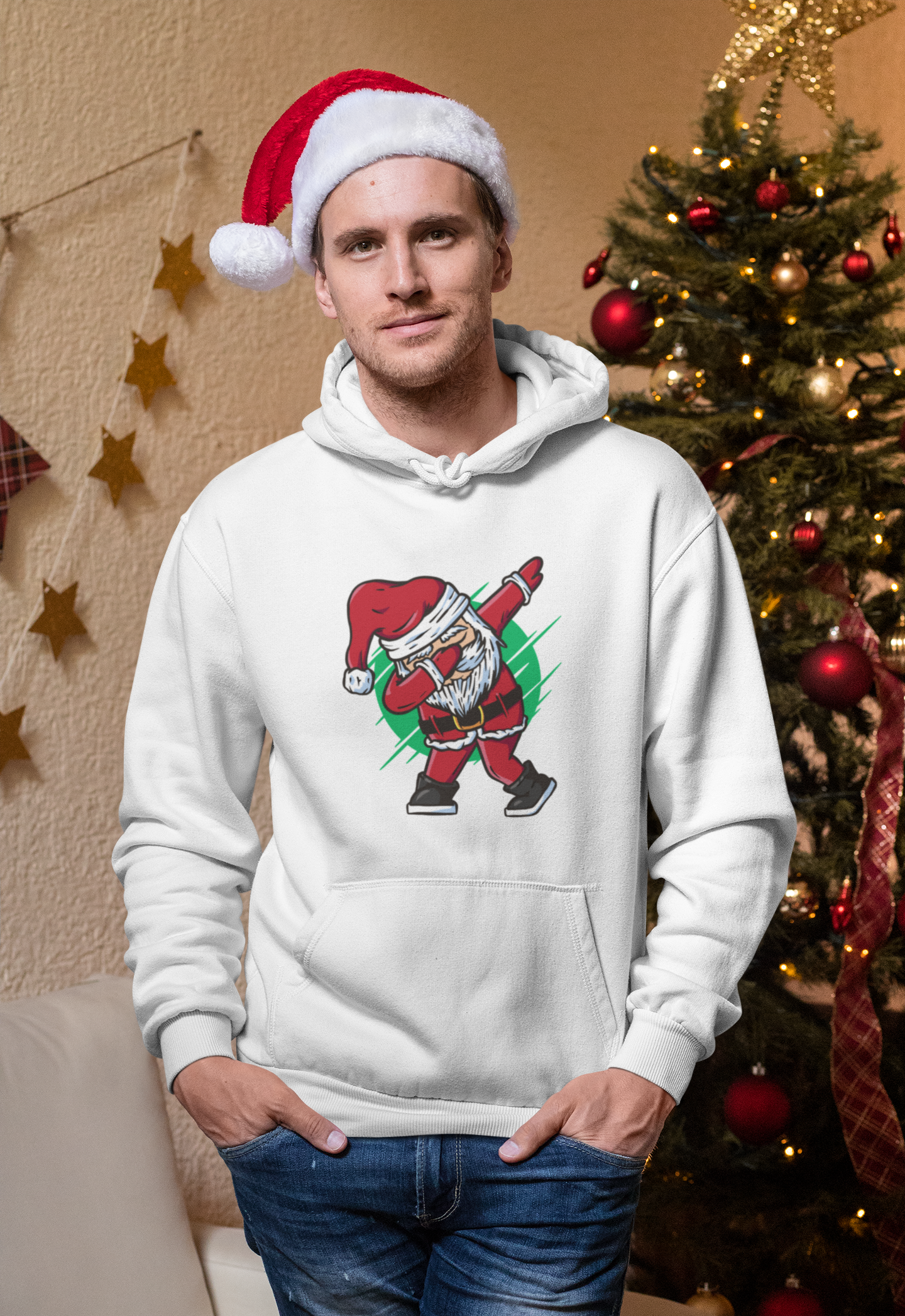 Dabbing Santa (Green) - Hoodie / Sweatshirt