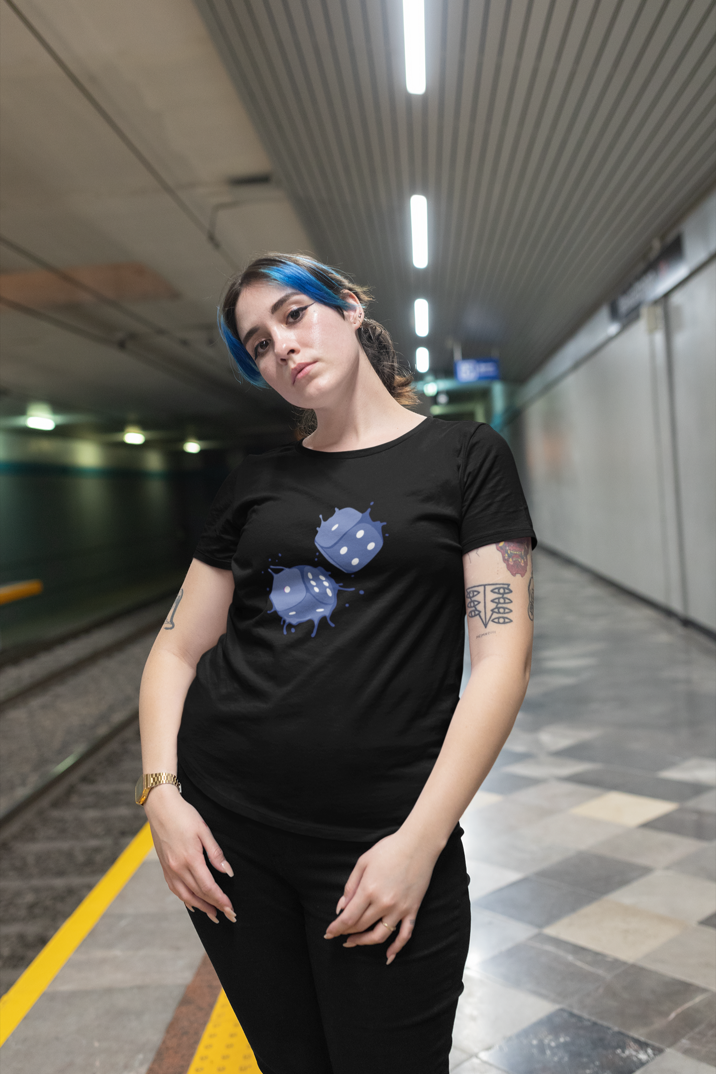 Dice Splash - Blue Tee