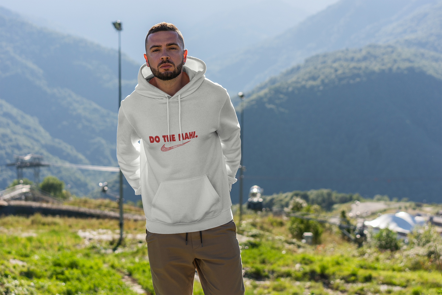 Whero (Red) - Do The Mahi (large tick)  HOODIE