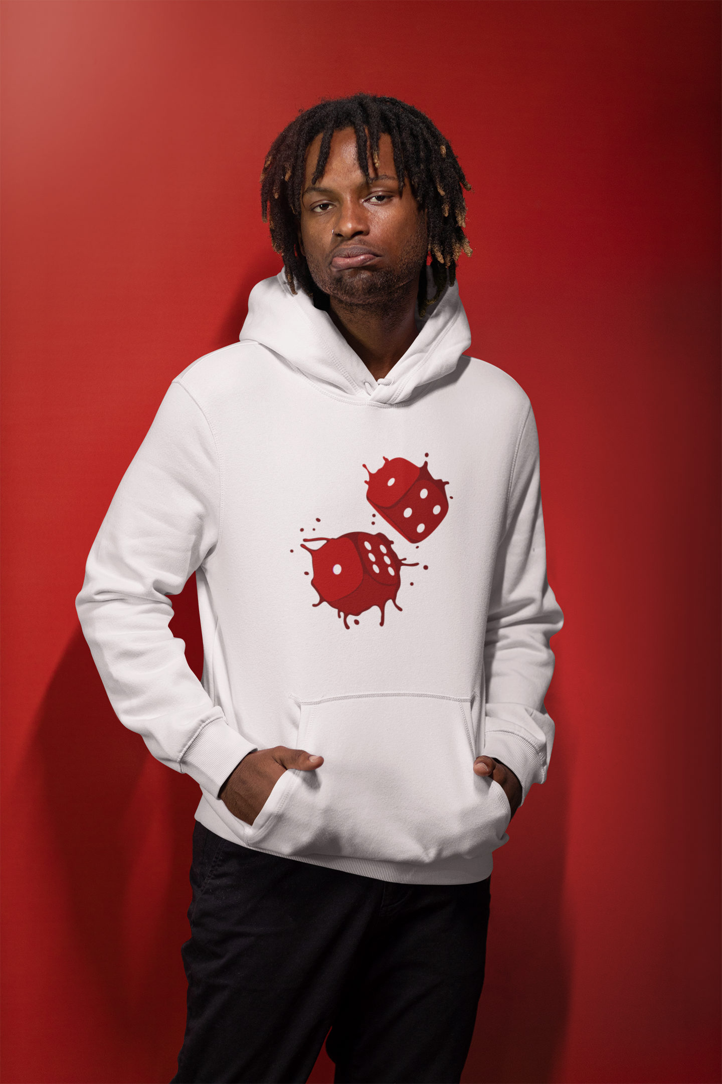 Dice Splash - Cherry Red - Hoodie/Sweat.