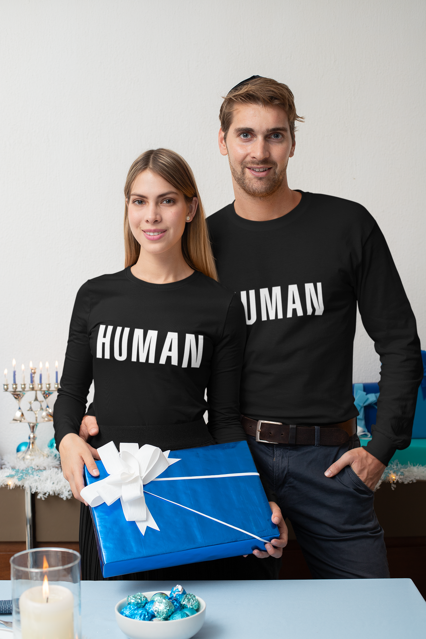 HUMAN (white text) - Long Sleeve