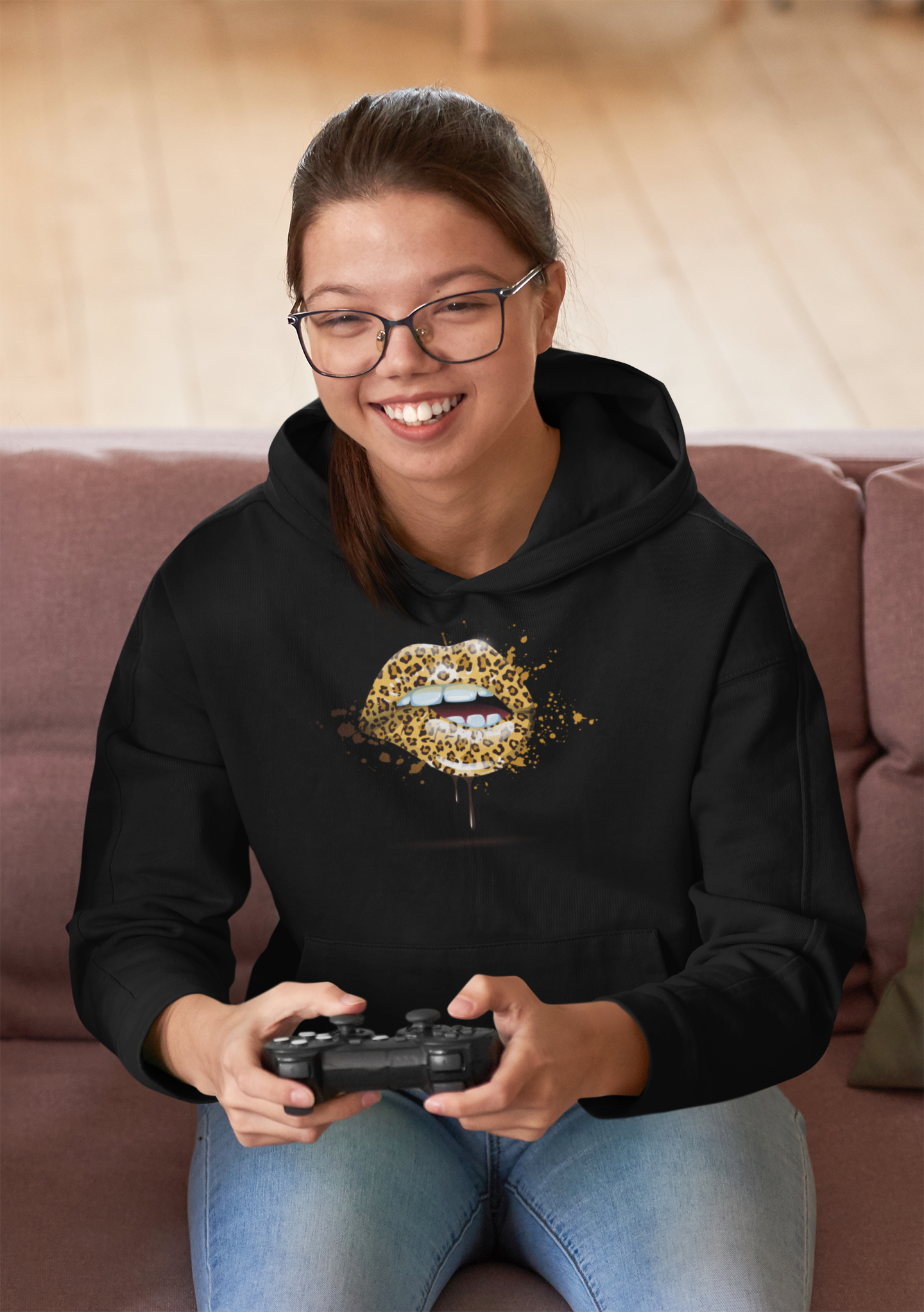 LIP BITE - LEOPARD LIPS - Hoodie/Sweatshirt