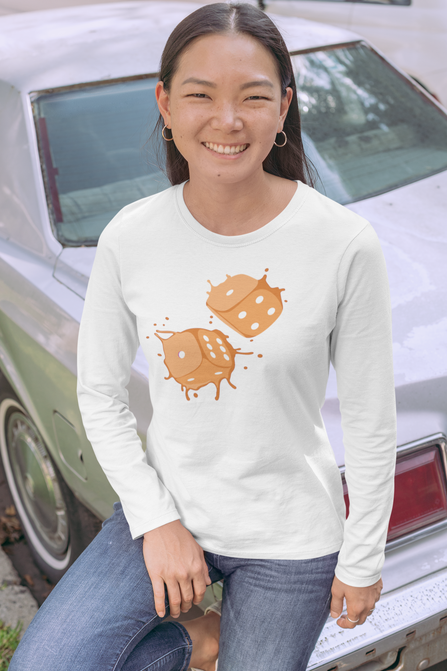 Dice Splash - Orange- Long Sleeve