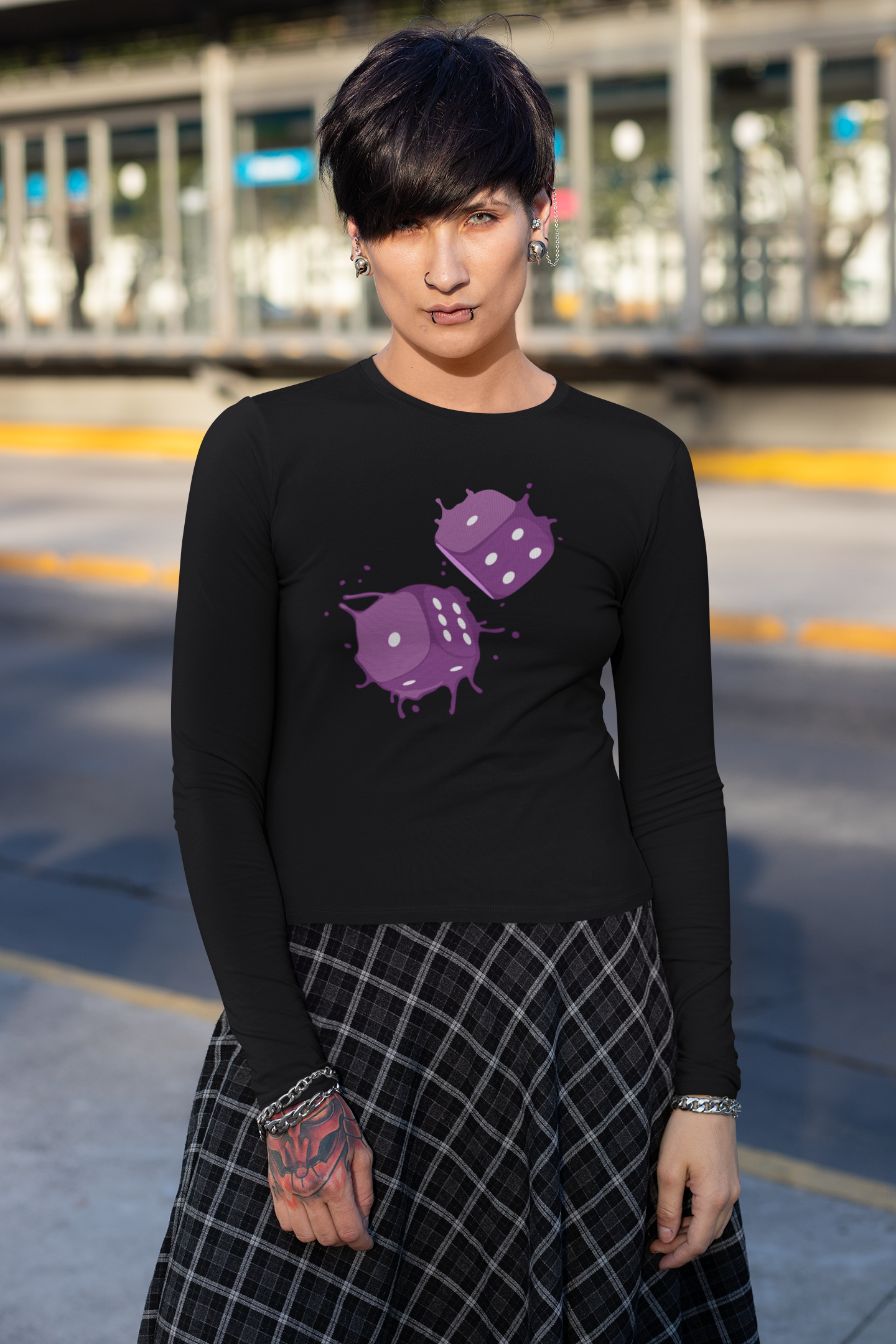 Dice Splash - Purple - Long Sleeve