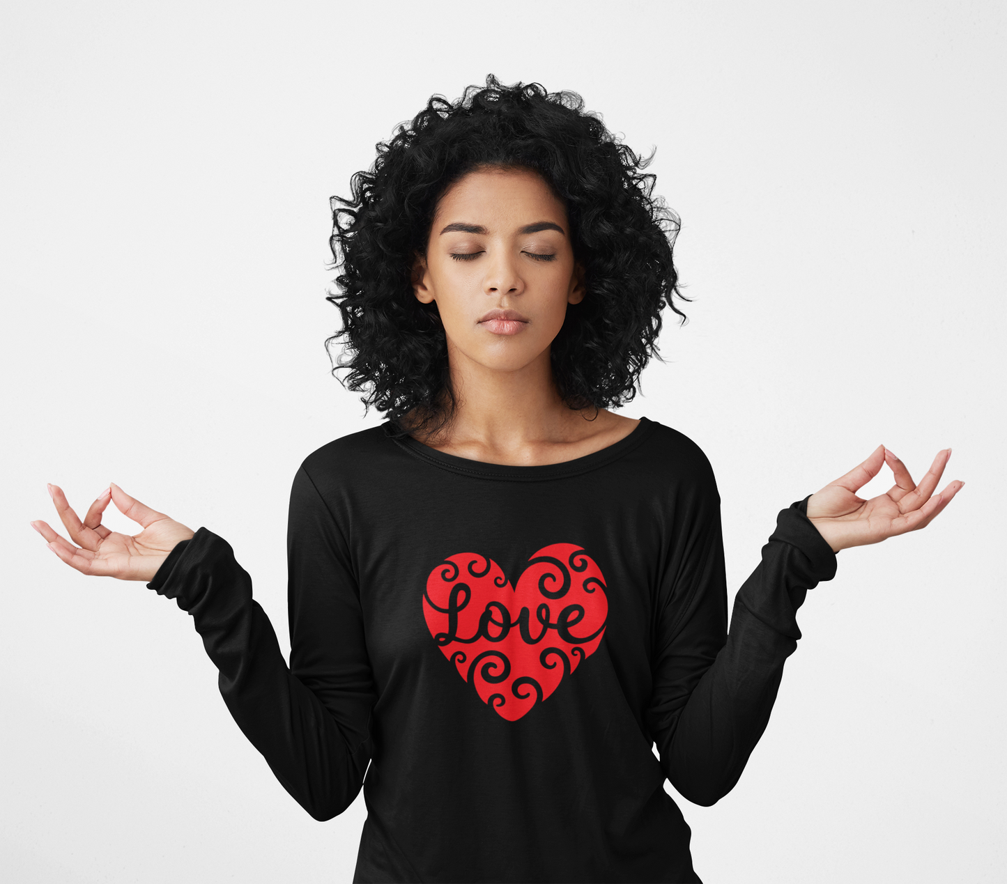 Red Love Heart - Long Sleeve Tee