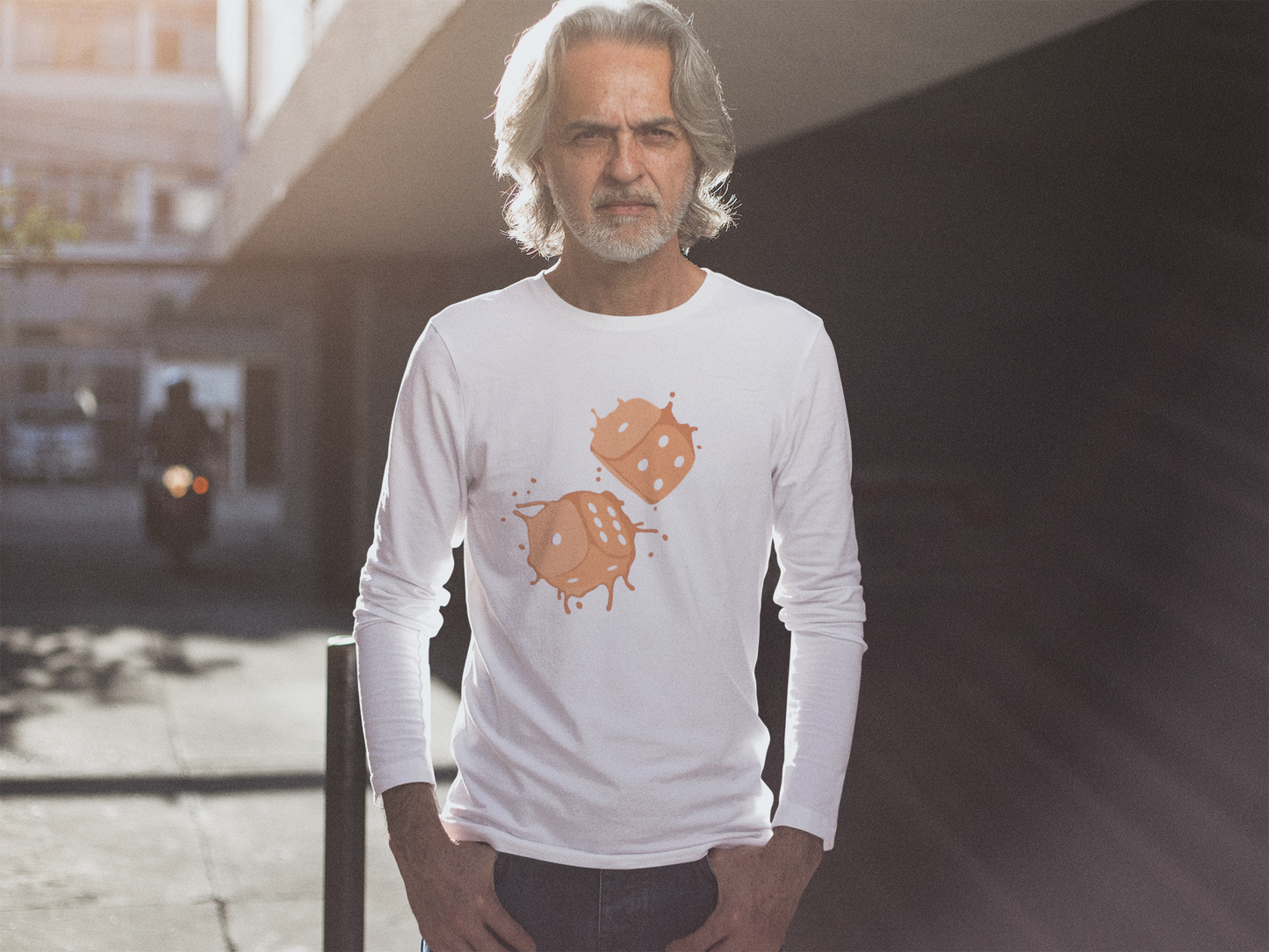 Dice Splash - Orange- Long Sleeve