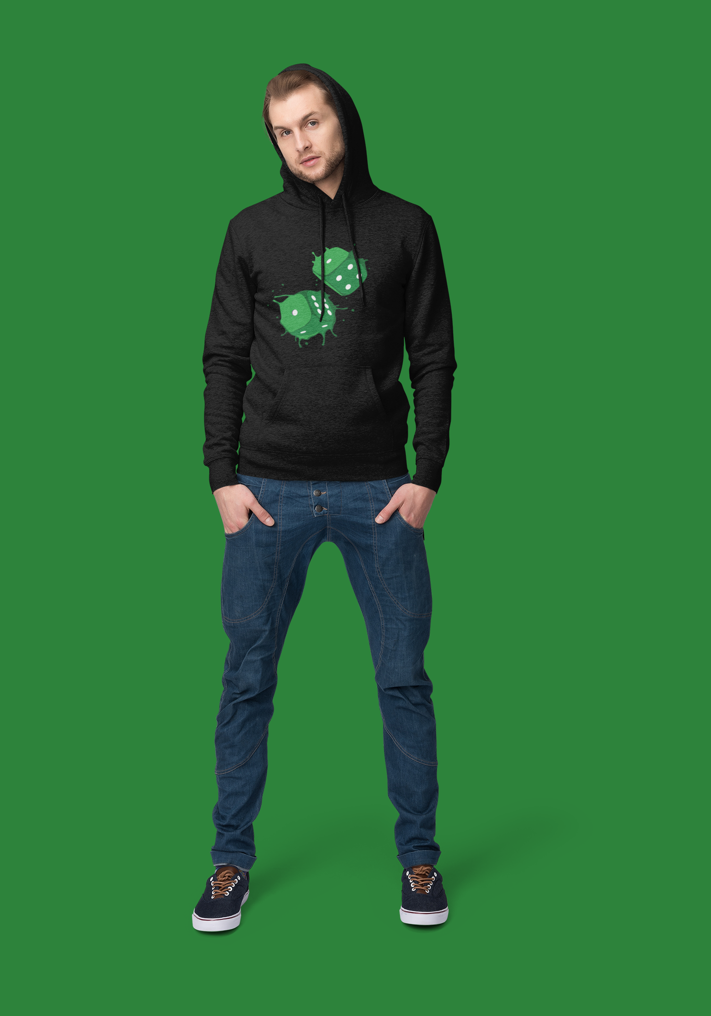 Dice Splash - Green - Hoodie/Sweat.