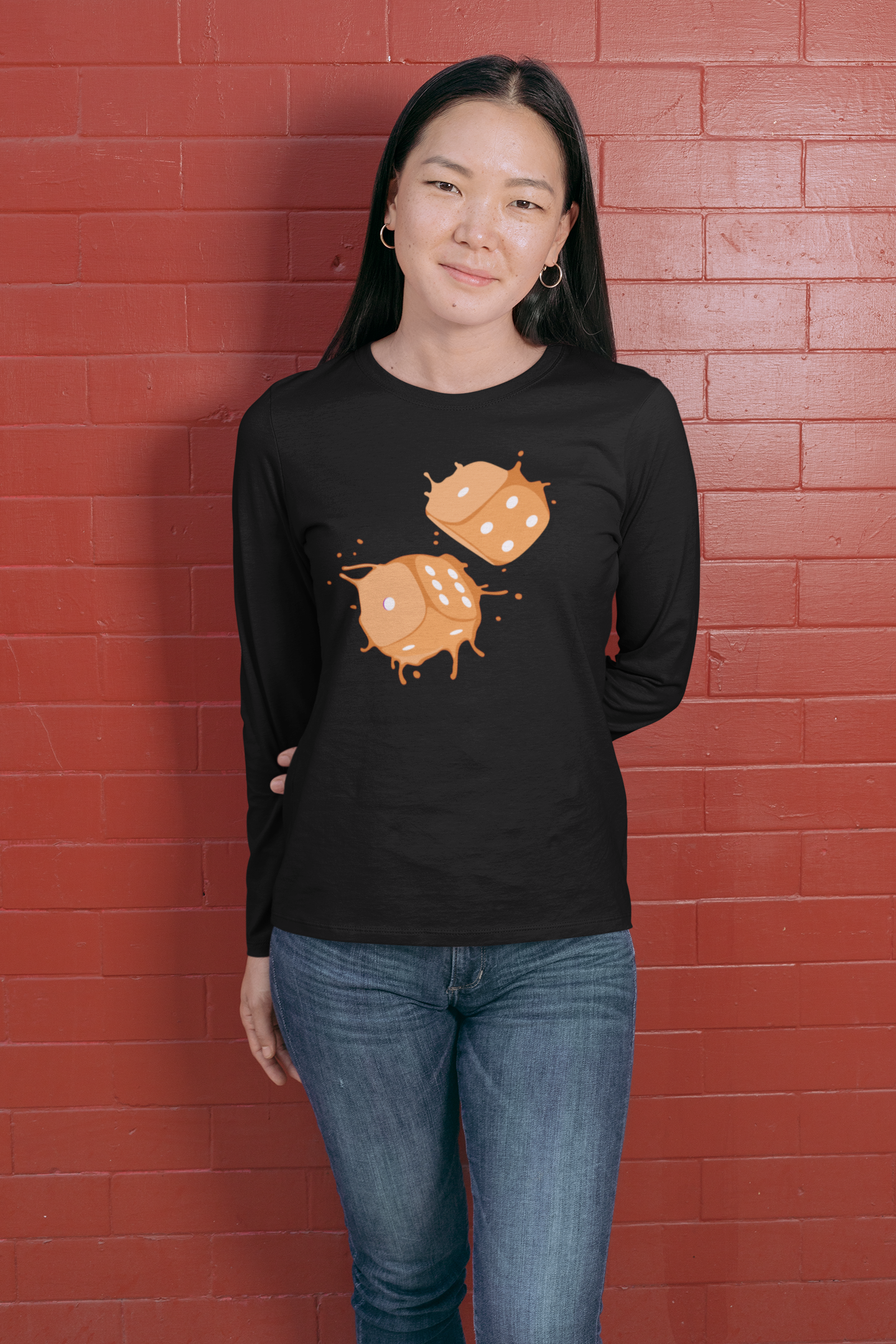 Dice Splash - Orange- Long Sleeve