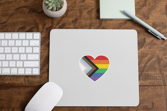 Mouse Pad - Pride Flag Heart