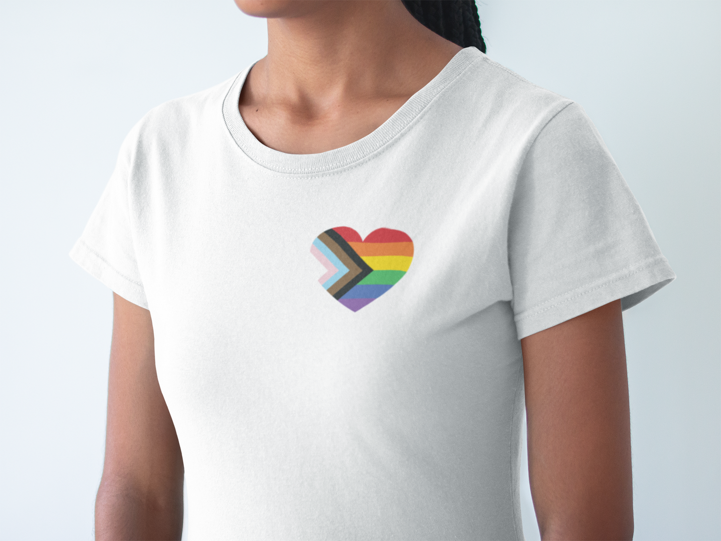 Pride Flag Heart Badge