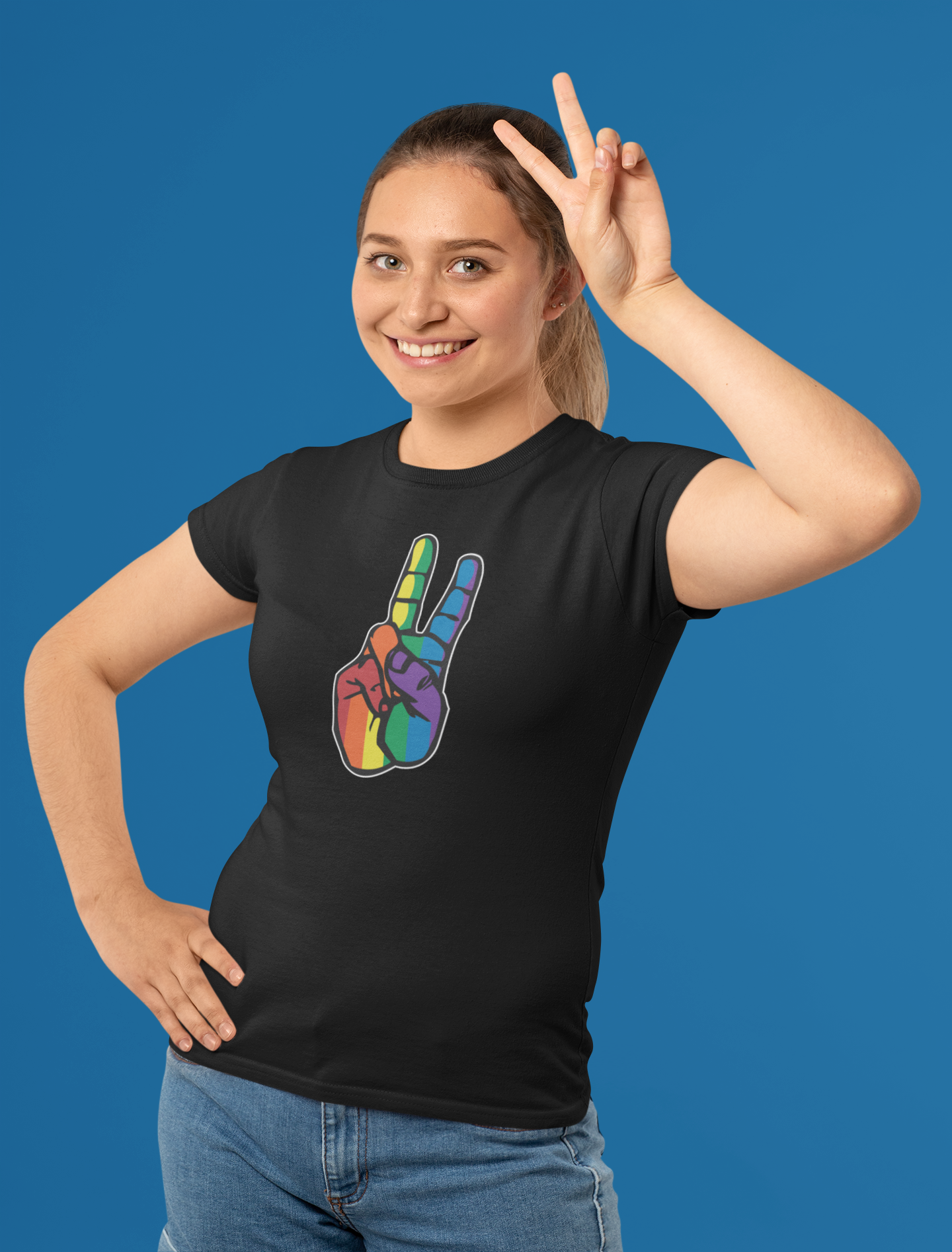 Bold PRIDE PEACE FINGERS Tee