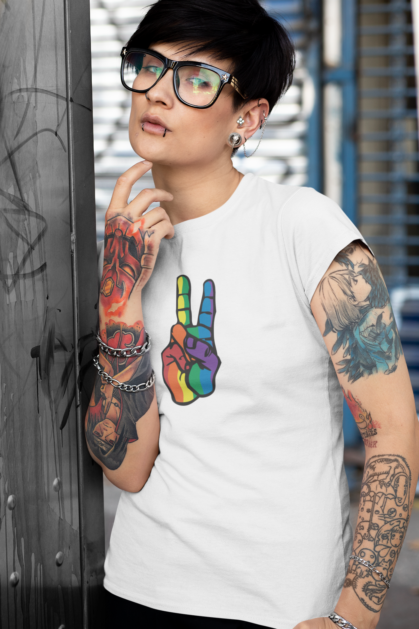 Bold PRIDE PEACE FINGERS Tee