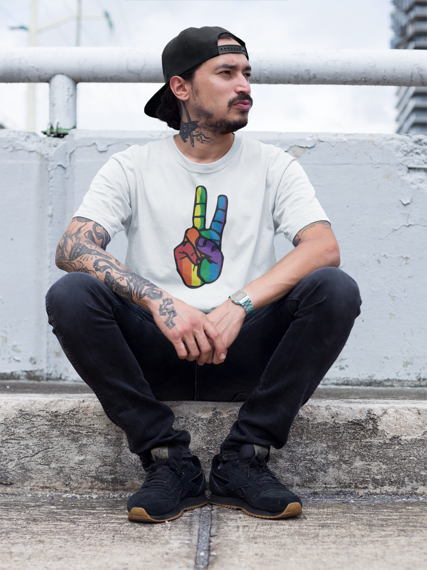 Bold PRIDE PEACE FINGERS Tee