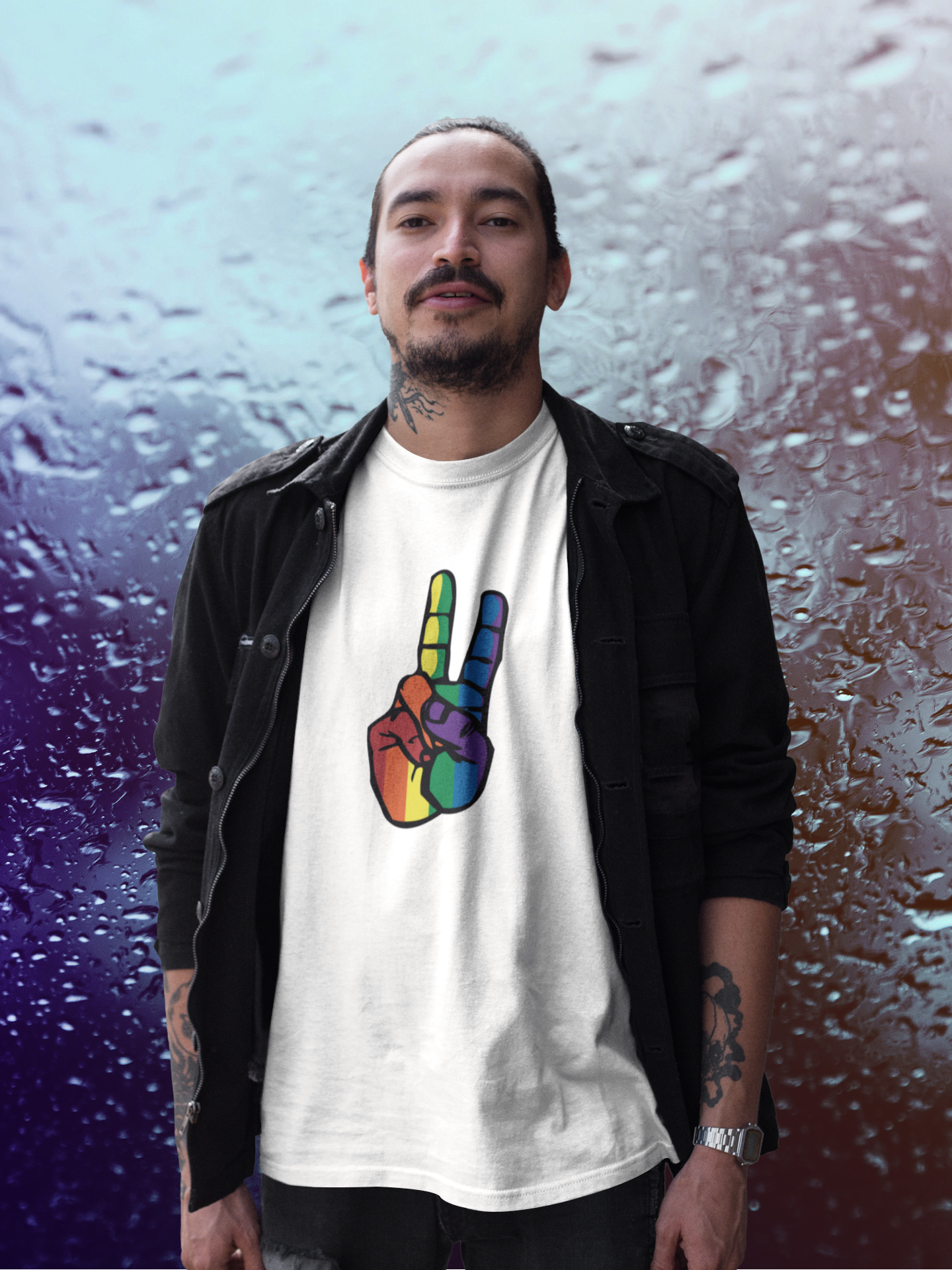 Bold PRIDE PEACE FINGERS Tee