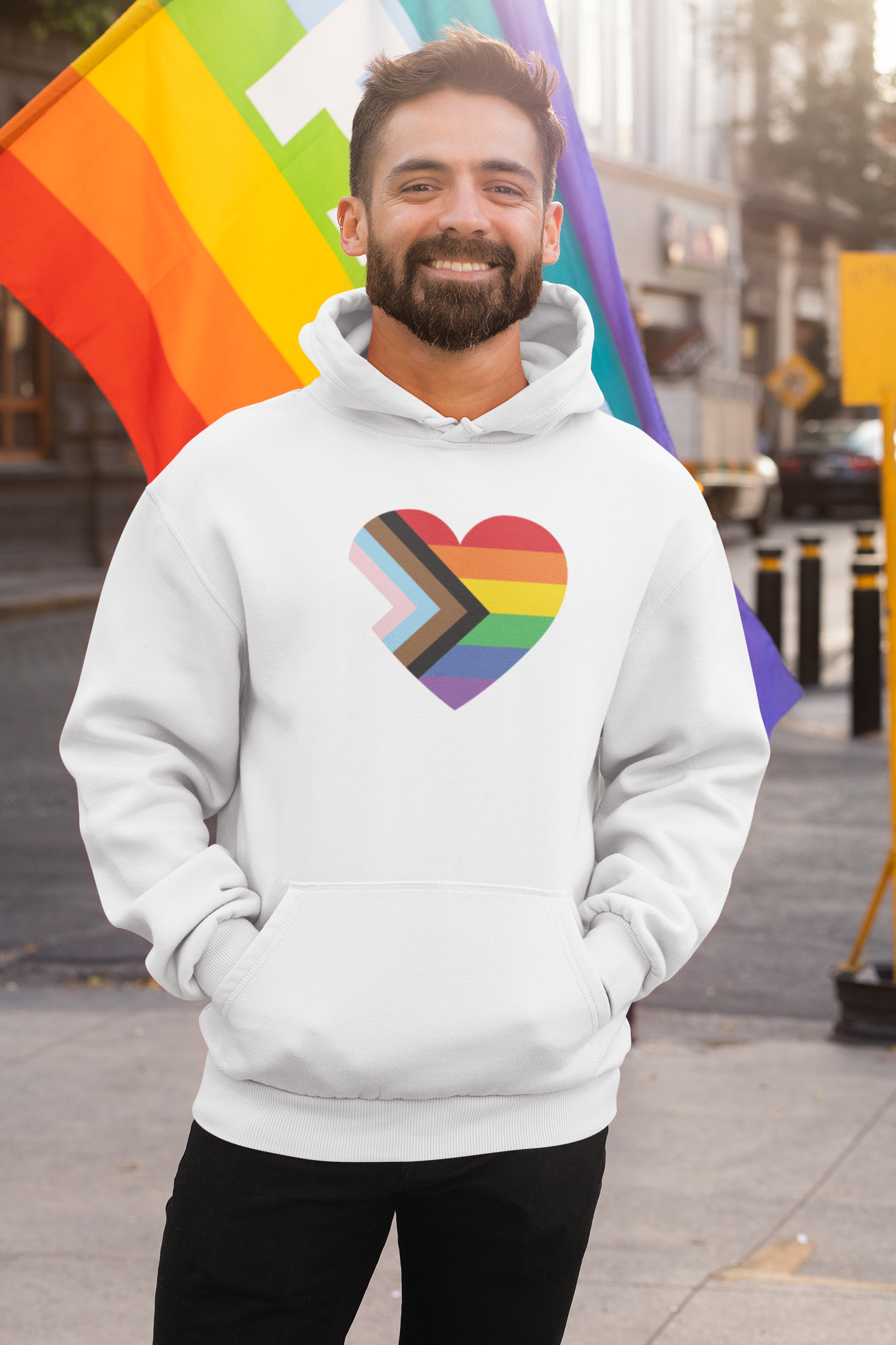 PRIDE FLAG HEART - Hoodie/Sweatshirt