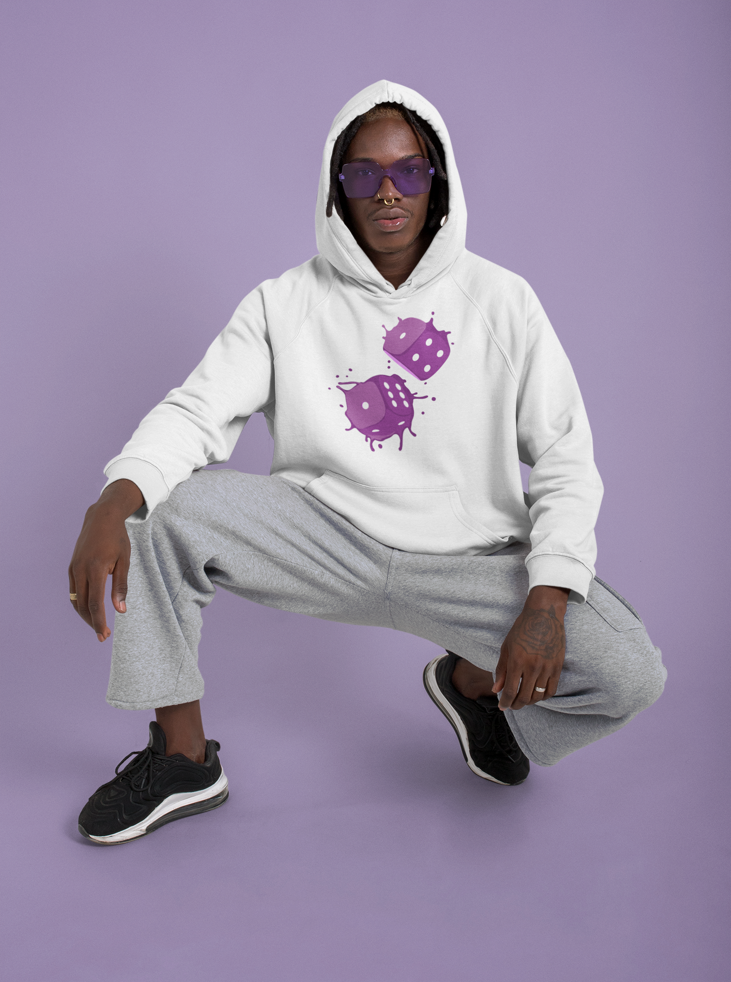 Dice Splash - Purple - Hoodie/Sweat.