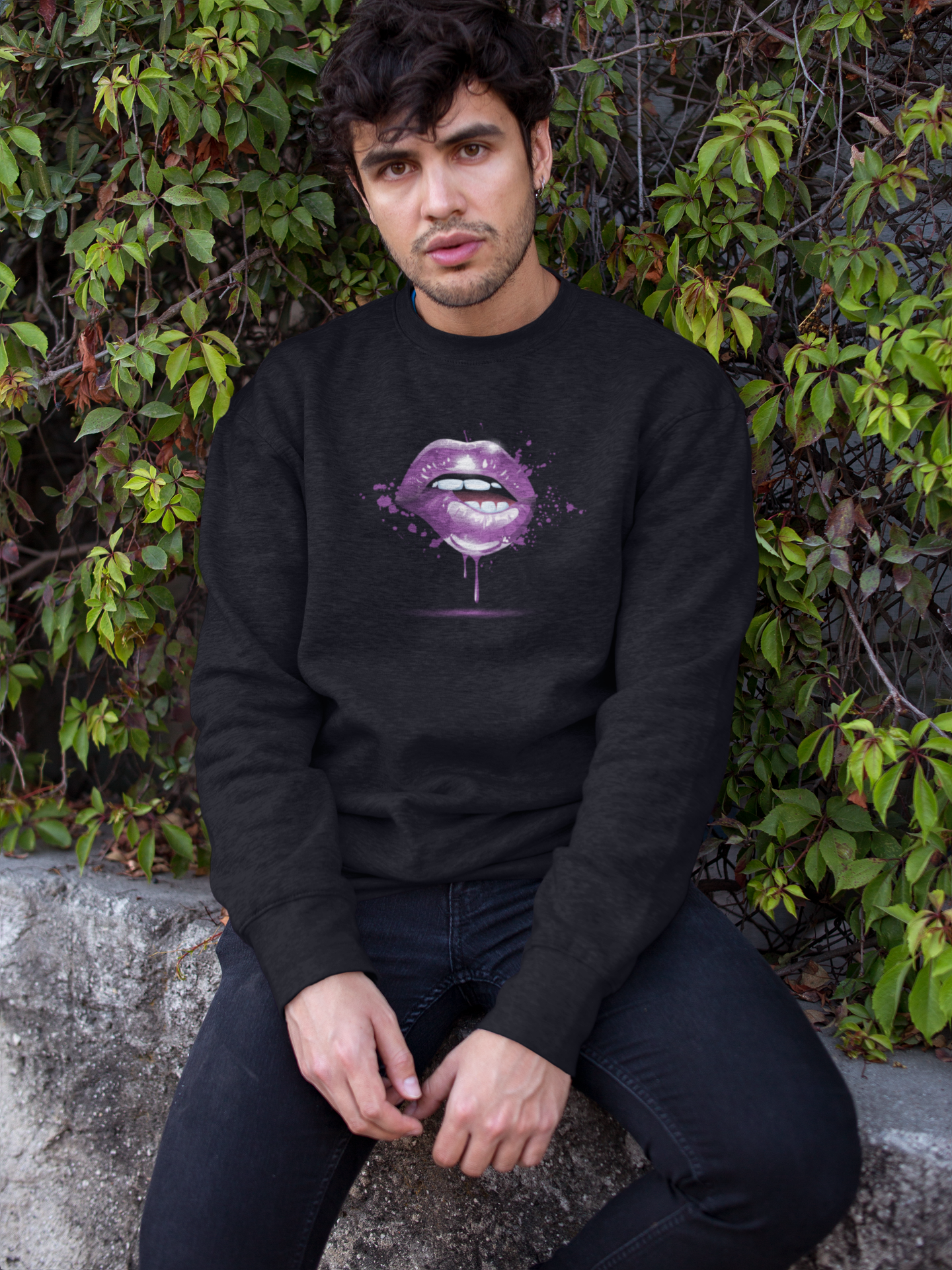 Lip Bite Purple  - Hoodie / Sweatshirt