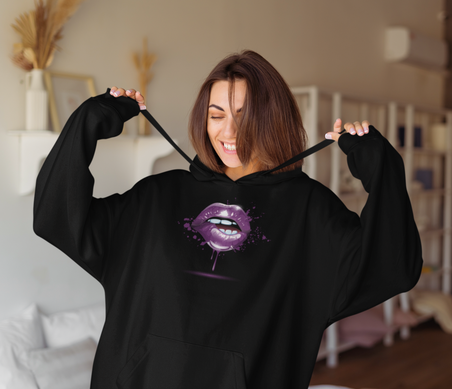 Lip Bite Purple  - Hoodie / Sweatshirt