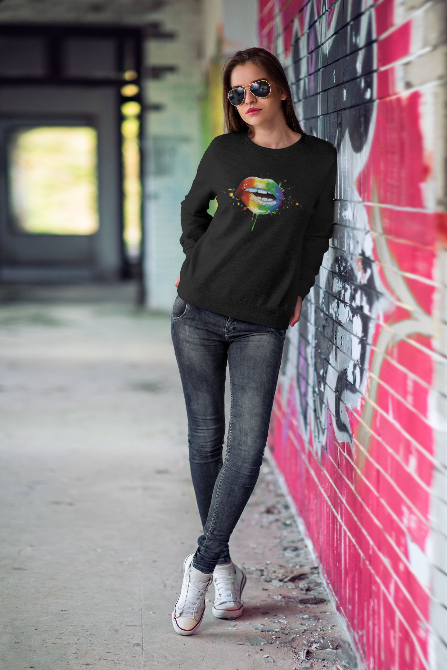 Lip Bite Rainbow  - Hoodie / Sweatshirt